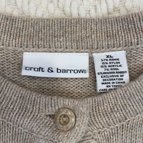 Croft & Barrow Fall Patchwork Button Down Cardigan Size XL - Picture 4 of 7